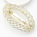 【5/16 1:59まで 5%OFFクーポン】アクセサリーショップPIENA 透かし模様ゴールドバレッタ ヘアバレッタ パール 上品 大人可愛い 中くらい 大き...