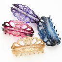 アクセサリーショップPIENA バンスクリップ レディース 半透明 大ぶり ミニフラワー ストーン Mサイズ ヘアクリップ クリア お花 透かし シンプル 大人...