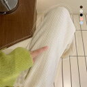 【マラソン期間中 5%OFFクーポン】アクセサリーショップPIENA パンツ レディース 秋冬 ロング丈 ワイドパンツ ウエストゴム ポリエステル 細かい模様入り コーデュロイ風 大人上品 黒 パンツ・ズボン