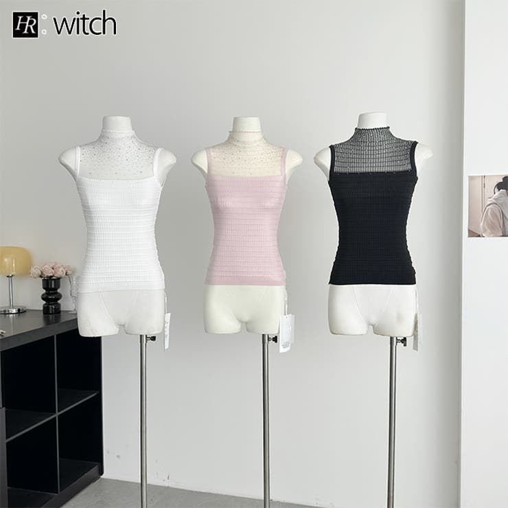 【20％OFFクーポン！7/25(土)限定】WITCH シアーノースリーブニットプルオーバー トップス