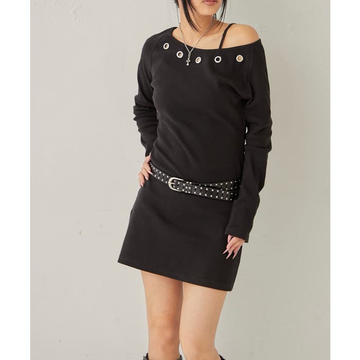 PAL GROUP OUTLET 【WHO'S WHO gallery】アイレットリブワンピース ワンピース・ドレス