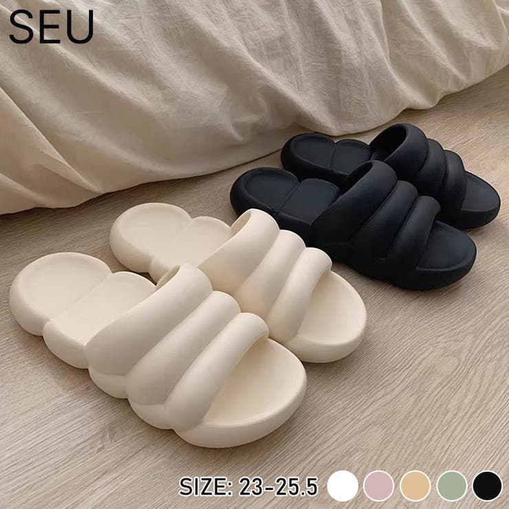 【10％OFFクーポン！6/11(木)1:59まで】SEU もこもこ パステル マシュマロ サンダル スリッパ【SHOPLIST限定 新作 春 夏 秋 冬】 シューズ 靴
