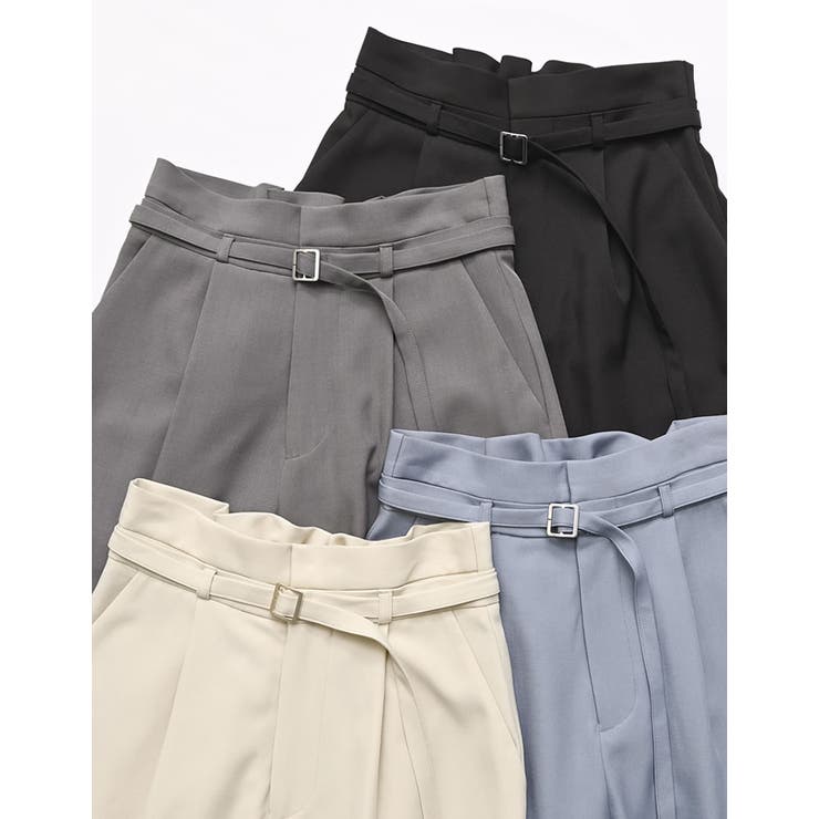Re:EDIT [低身長/高身長サイズ有]ツイル細ベルト付ハイウエストワイドパンツ パンツ・ズボン shoplistselect-10502688 SHOPLIST サンプル画像2