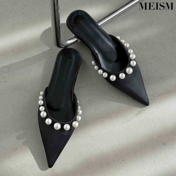 【10％OFFクーポン！8/11(火)1:59まで】Re:EDIT [MEISM by Re:EDIT]ポインテッドトゥパールモチーフフラットミュール シューズ・靴 shoplistselect-10502697 SHOPLIST パッケージ画像