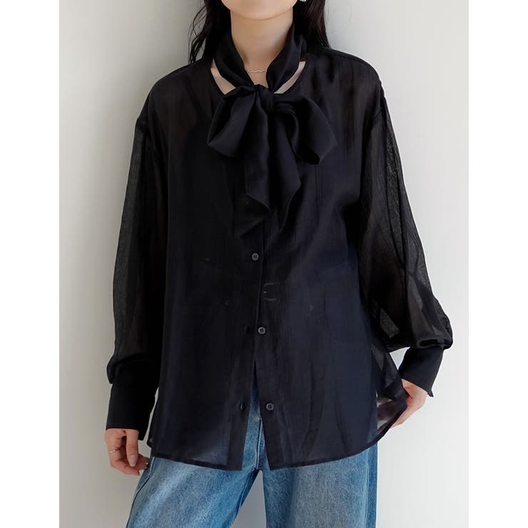Re:EDIT 楊柳シアーボウタイ付きブラウス トップス shoplistselect-10502679 SHOPLIST サンプル画像2