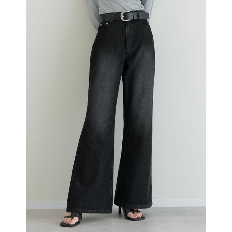 【エントリーでP10倍！9日(金)1:59まで】Re:EDIT [DENIM COLLECTION][低身長/高身長サイズ有]コットンブレンドセミフレアデニムパンツ パンツ・ズボン shoplistselect-10502689 SHOPLIST サンプル画像3