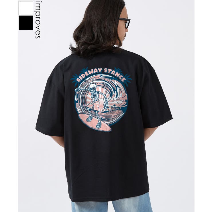 【10％OFFクーポン！5/27(水)1:59まで】improves 半袖Tシャツ メンズ SIDEWAY STANCE サイドウェイスタンス オリジナルプリント サーフィング 半袖Tシャツ カットソー カジュアル アメカジ ストリート トップス