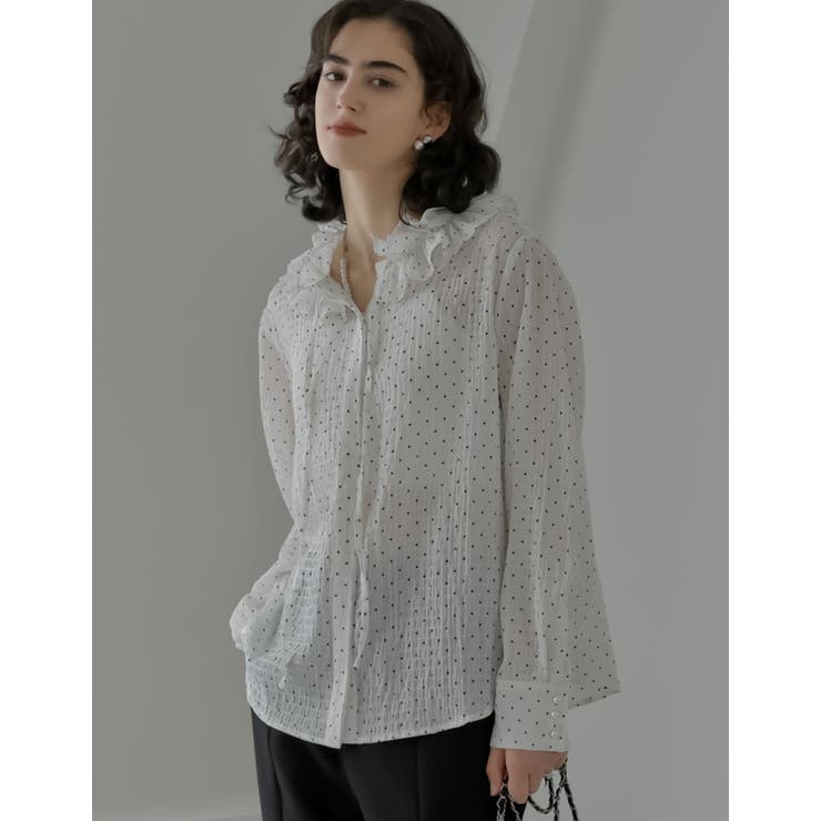 Re:EDIT [MEISM by Re:EDIT]無地orドットフリルカラーオーバーシャツ トップス shoplistselect-10503002 SHOPLIST サンプル画像3
