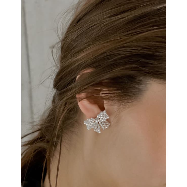 Re:EDIT [MEISM by Re:EDIT]フェイクパールリボンモチーフピアス アクセサリー shoplistselect-10503111 SHOPLIST サンプル画像3