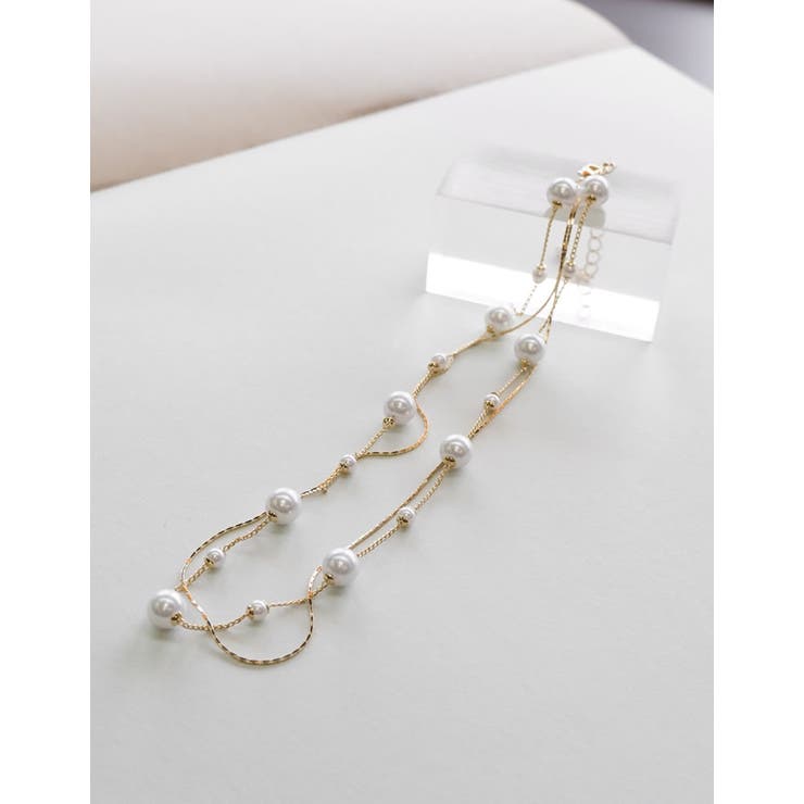 Re:EDIT [MEISM by Re:EDIT]フェイクパール×チェーン2連ネックレス アクセサリー shoplistselect-10503113 SHOPLIST サンプル画像3