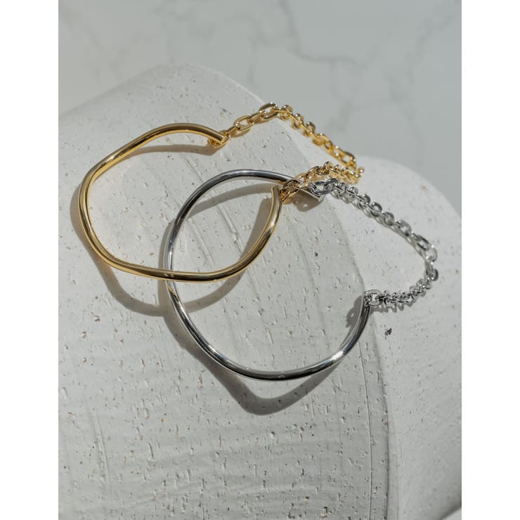 Re:EDIT ニュアンスカーブ×チェーンコンビバングル アクセサリー shoplistselect-10503123 SHOPLIST サンプル画像2