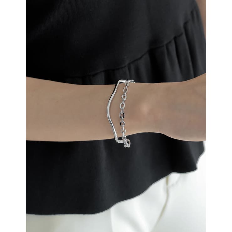 Re:EDIT ニュアンスカーブ×チェーンコンビバングル アクセサリー shoplistselect-10503123 SHOPLIST サンプル画像3