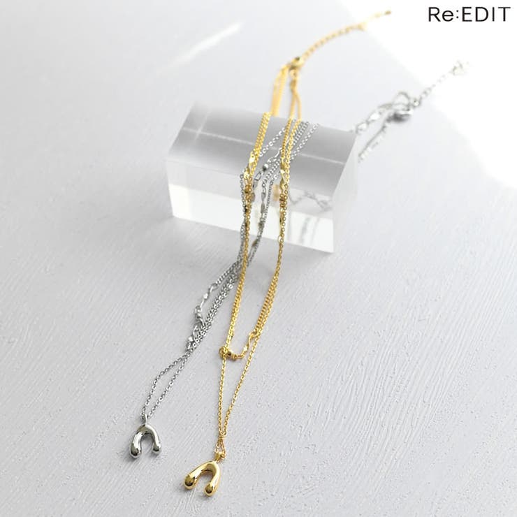 Re:EDIT アーチモチーフ付2連チェーンネックレス アクセサリー shoplistselect-10503118 SHOPLIST パッケージ画像