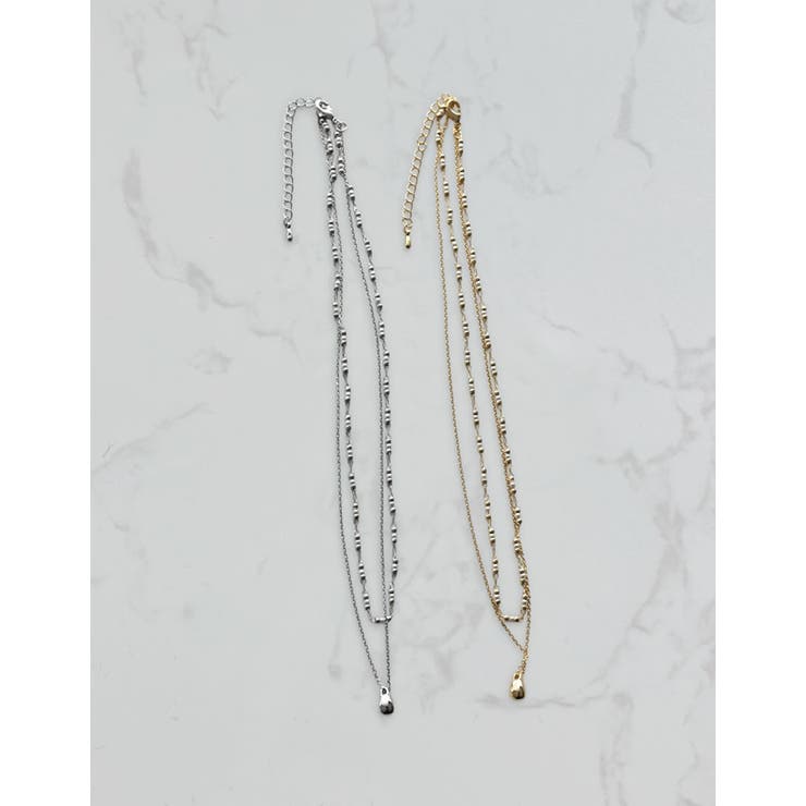 Re:EDIT ドロップモチーフ付き2連ネックレス アクセサリー shoplistselect-10503126 SHOPLIST サンプル画像2