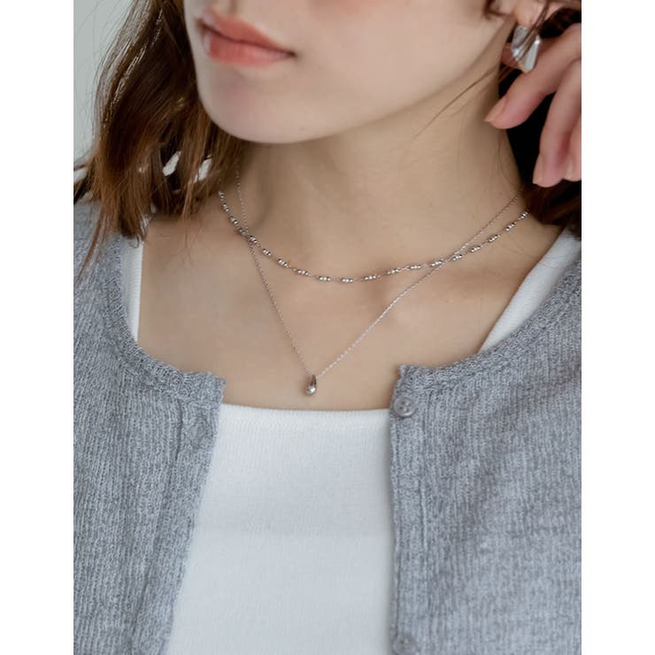 Re:EDIT ドロップモチーフ付き2連ネックレス アクセサリー shoplistselect-10503126 SHOPLIST サンプル画像3