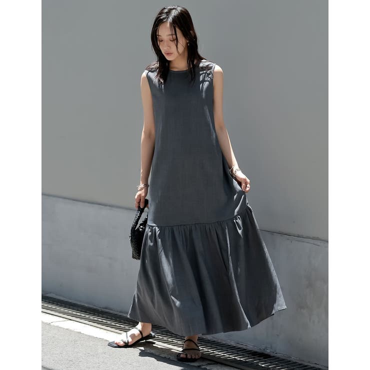 Re:EDIT [低身長サイズ有]リネンライクギャザー切り替えノースリーブワンピース ワンピース・ドレス shoplistselect-10503769 SHOPLIST サンプル画像3