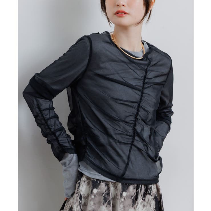RETRO GIRL シャーリングレイヤードCT トップス