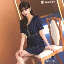 Dazzy デイジーストア キャバドレス フロントジップスパンコールラメツイード半袖タイトミニドレス キャバ ドレス 大きいサイズ ワンピース・ドレス