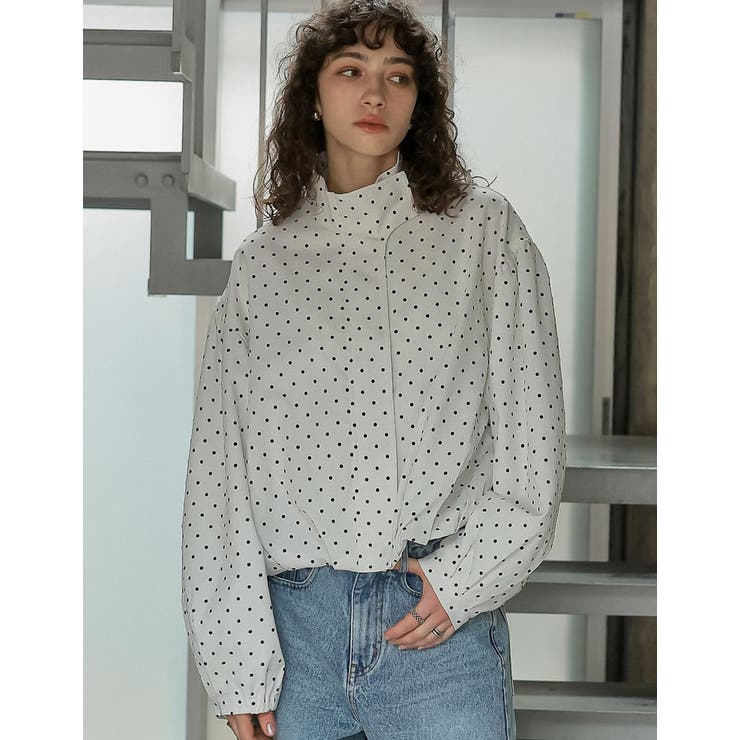 Re:EDIT [新色追加][2026S/S COLLECTION]無地orフロッキードット裾タックバルーンブルゾン アウター(コート・ジャケットなど) shoplistselect-10486013 SHOPLIST サンプル画像2