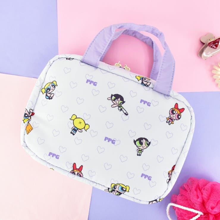 AVVENTURA 파워 퍼프 걸스 파우치 매달아 폴리에스텔 경량 대용량 여행 트래블 THE POWERPUFF GIRLS MPPG-195 가방·가방