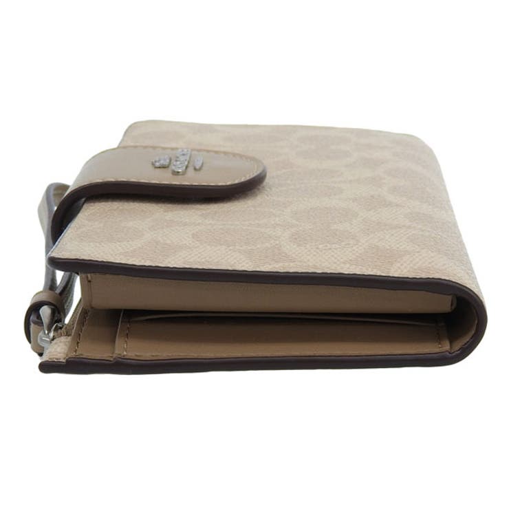 Riverall COACH コーチ 財布 レディース 長財布 アウトレット ベージュ フォーン ウォレット シグネチャー キャンバス PHONE WLT SIG CNVS CW780SVPWH COACH 財布 3