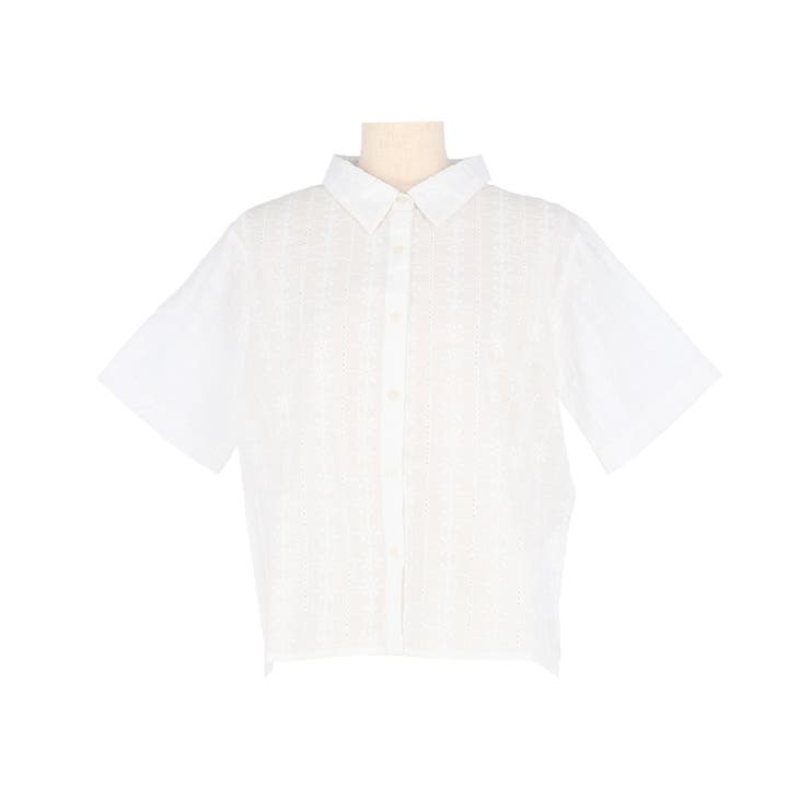 coca 【WEB限定セール】レース半袖シャツ トップス