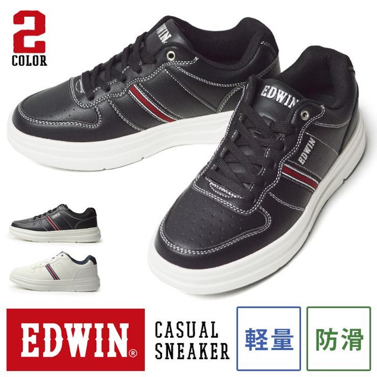 ShoeSquare EDWIN エドウィン スニーカー メンズ カジュアルシューズ ダッドシューズ 厚底 軽量 耐滑 ウォーキング コンフォートシューズ 男性 紳士靴 靴 メンズシューズ シューズ・靴