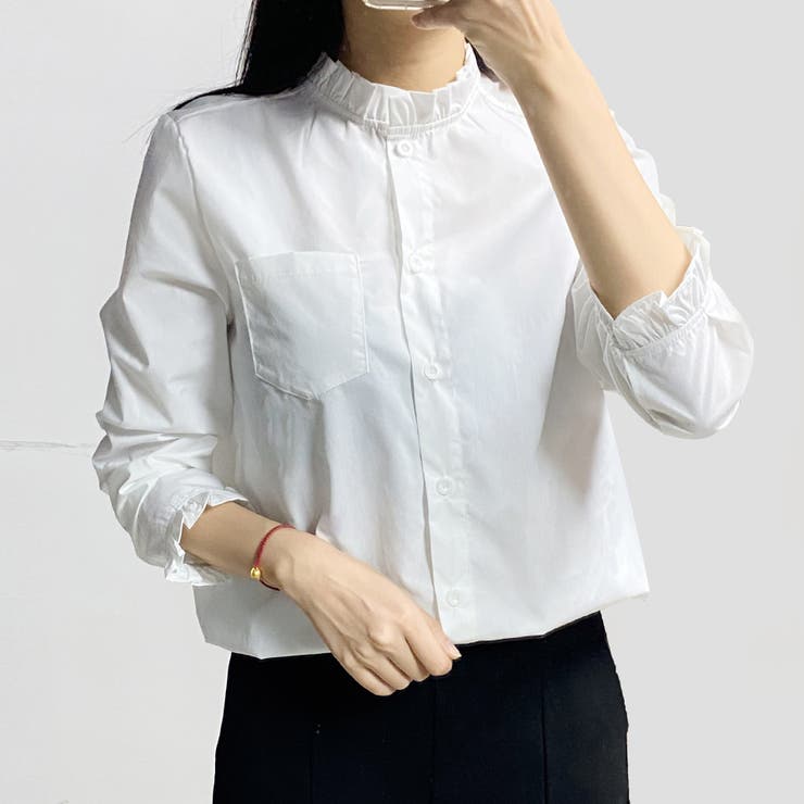 【10％OFFクーポン！7/26(日)1:59まで】Doux Belle シャツ フリルシャツ ブラウス トップス