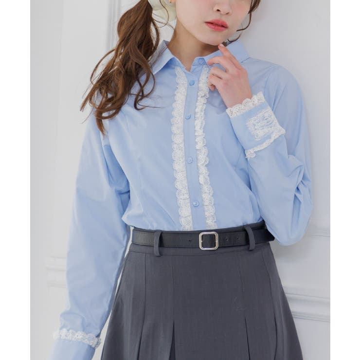 RETRO GIRL レース付きシャツ トップス