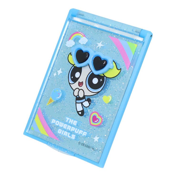 【10％OFFクーポン！5/7(木)9:59まで】cinemacollection パワーパフガールズ 手鏡 サングラス付きミラー バブルス カミオジャパン コンパクトミラー かわいい 日本製 キャラクター グッズ 小物cinemacollection