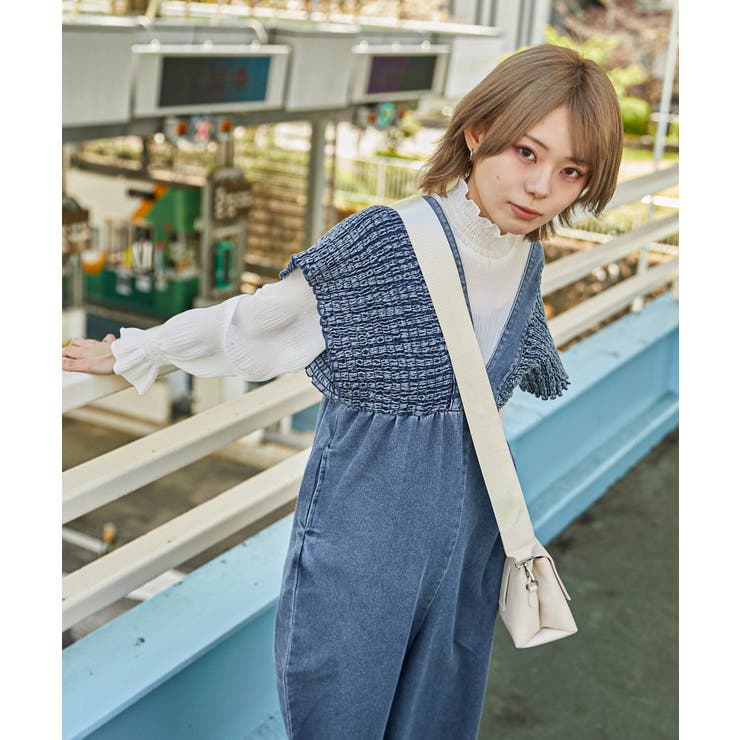 GORGE "셔링 데님 올인원"올인원 / 캐주얼 / 봄 여름 가을 / 전 3 색 바지 바지