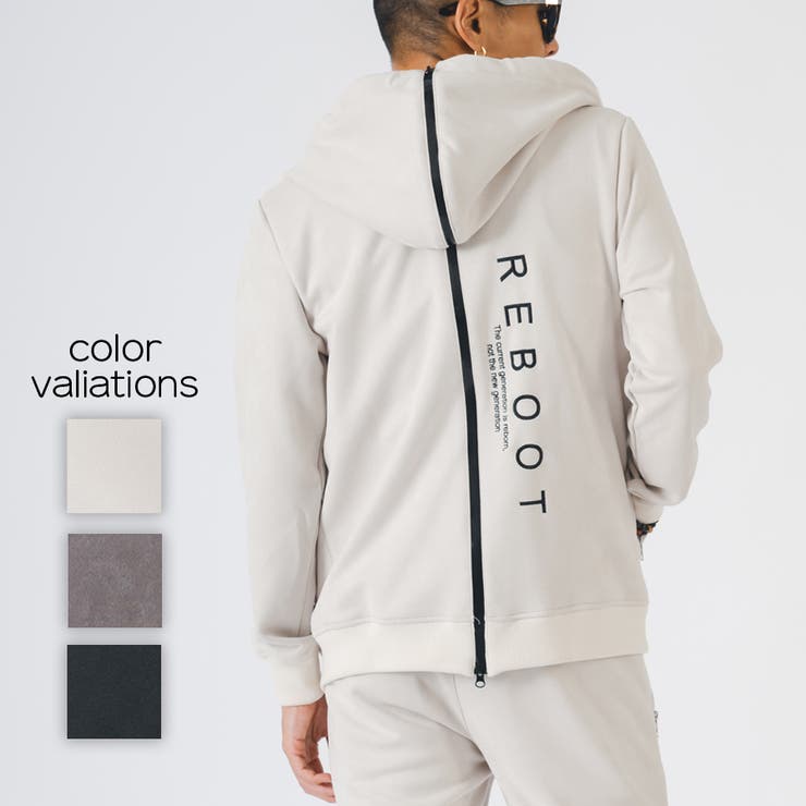 REGIEVO カットスウェードZIPパーカー トップス