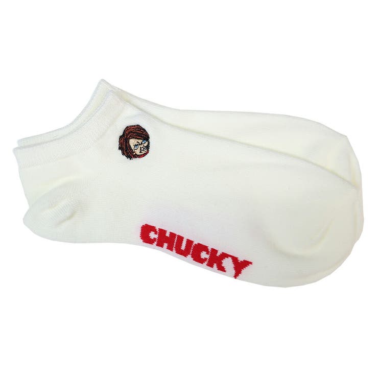 【10％OFFクーポン！5/7(木)9:59まで】cinemacollection CHUCKY 女性用靴下 レディース ワンポイント刺繍アンクルソックス ホワイト チャッキー ウイックス その他cinemacollection CHUCKY 女性用靴