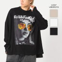 REGIEVO ロンT メンズ プリント長袖Tシャツ ストリート系 ビッグシルエット トップス