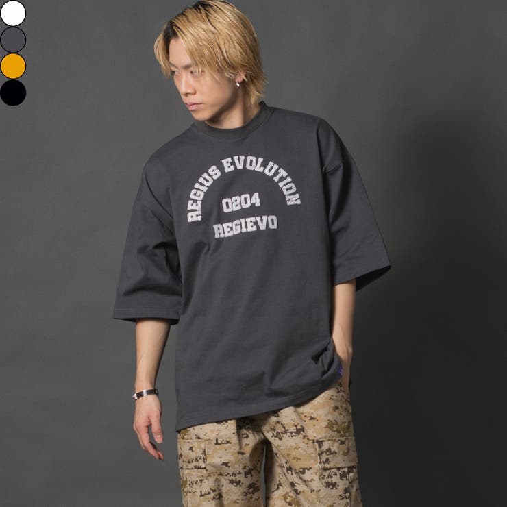 REGIEVO アップリケロゴビッグTシャツ トップス