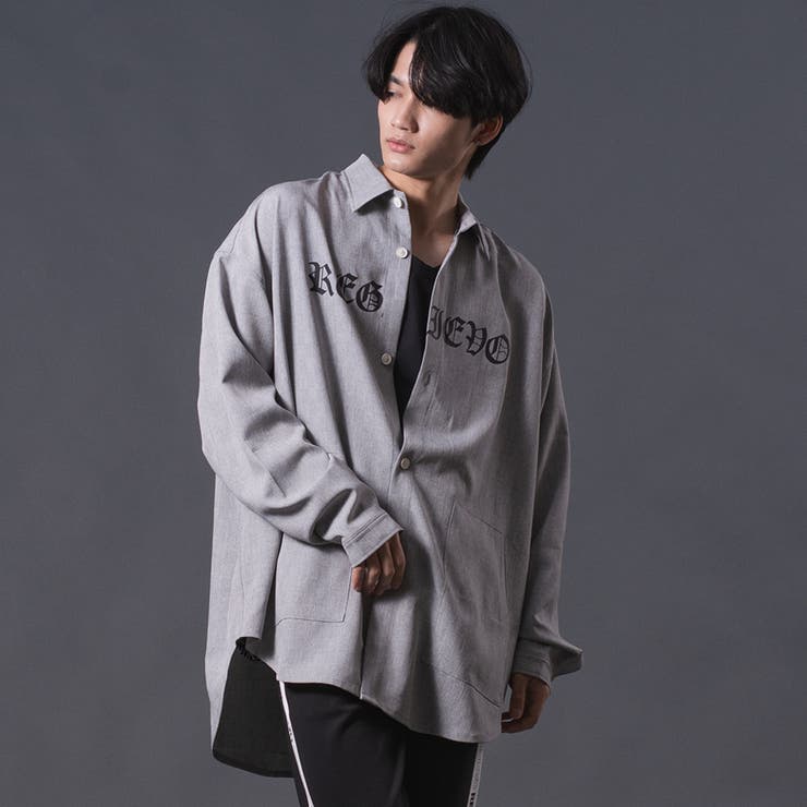 REGIEVO ロゴプリントオーバーシャツ トップス