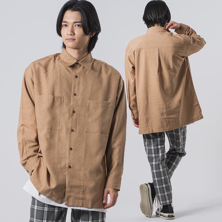 【10%OFFクーポン!11/27(木)1:59まで】REGIEVO ドロップショルダービッグシルエットシャツ トップス