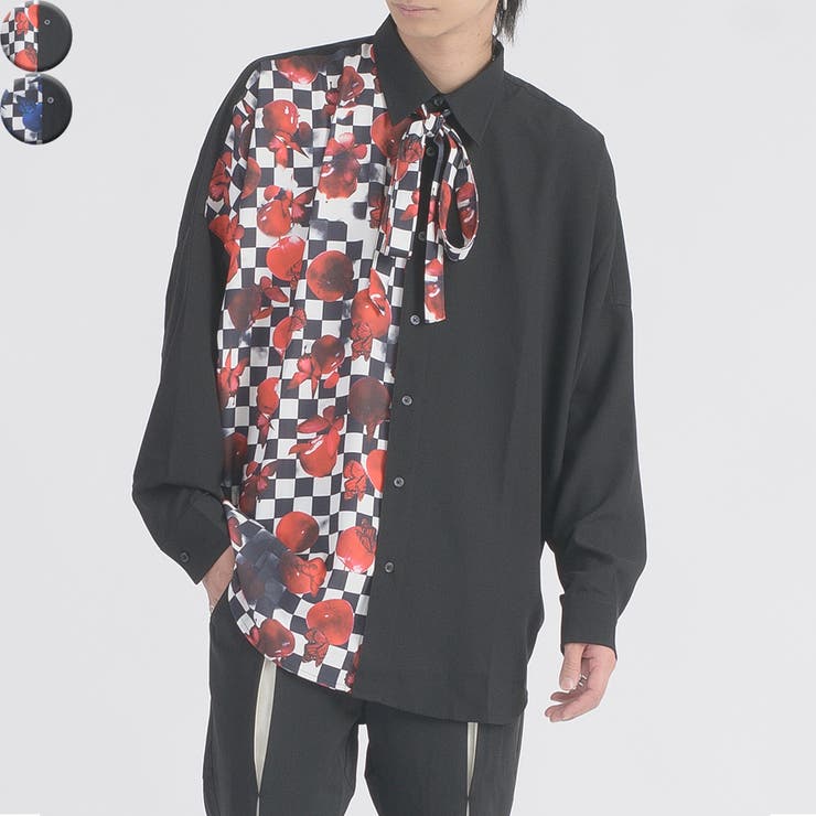 REGIEVO モザイクプリントドルマンシャツ トップス