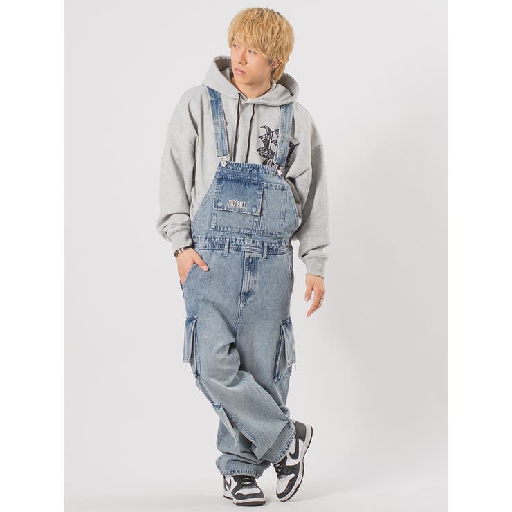 REGIEVO ワイドシルエット カーゴパンツ オーバーオール 韓国 ストリート系 パンツ・ズボン