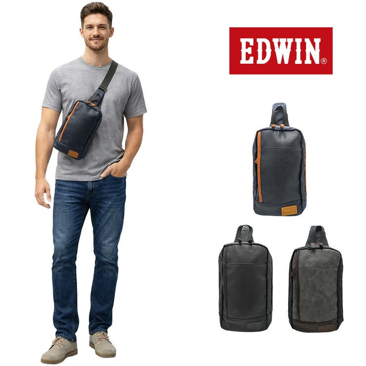 Tasche Jack EDWIN コンビ 合皮 縦型ボディバッグ ショルダーバッグ 斜め掛け 斜め掛けバッグ 普段使い 使いやすい メンズ 父の日 ギフト プレゼント ブラック 22269305 バッグ・鞄