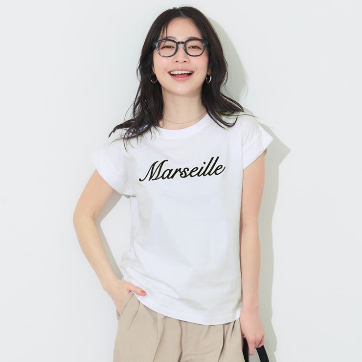 coca フレンチスリーブ刺繍Tシャツ トップス