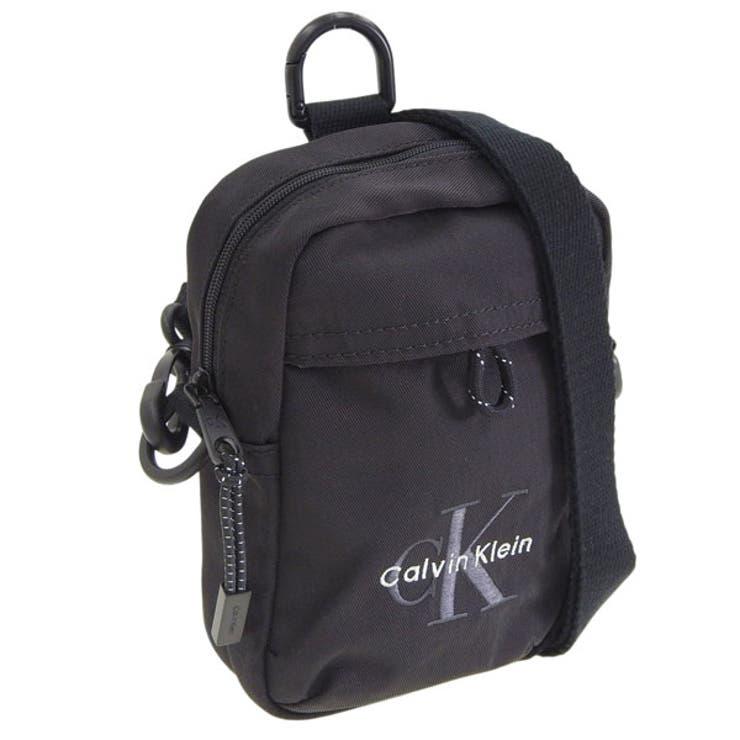 Riverall CALVIN KLEIN カルバンクライン バッグ メンズ レディース ショルダーバッグ ナイロン ブラック BOLD LOGO NYLON SLIM REPORTER LV04D3231G-BLACK CALVIN KLEIN バッグ