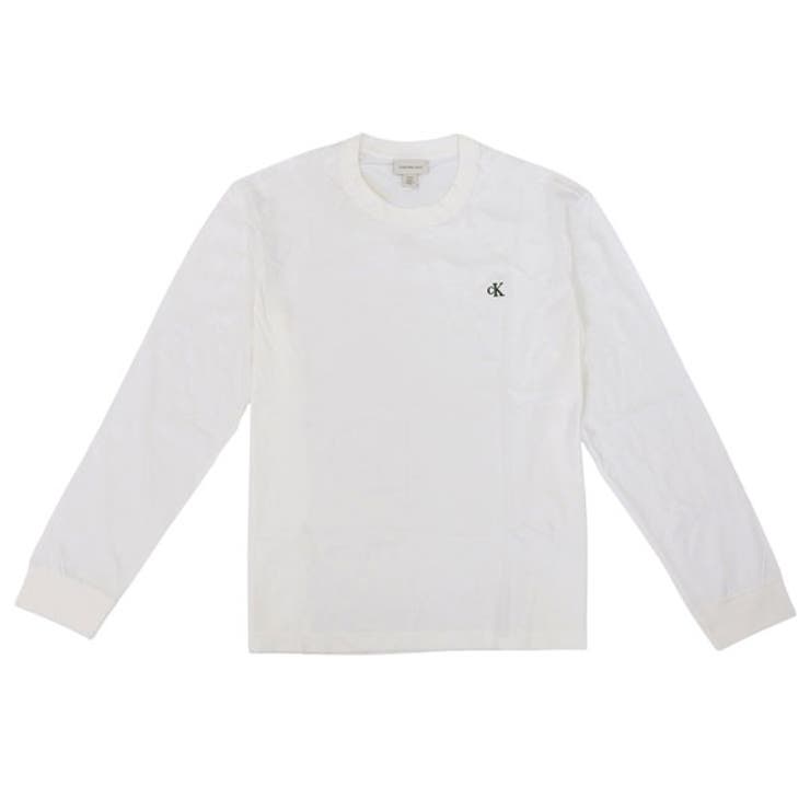 Riverall CALVIN KLEIN カルバンクライン ロンT メンズ ロングスリーブTシャツ 長袖 M コットン ホワイト LV04RD247GWHM CALVIN KLEIN トップス