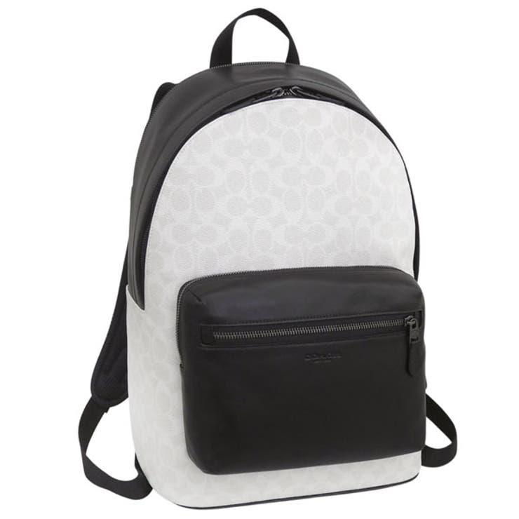 Riverall COACHコーチ バッグ メンズ リュックサック アウトレット チョーク×ブラック WEST BP SIG CV925QBMQV COACH A4対応 バッグ・鞄