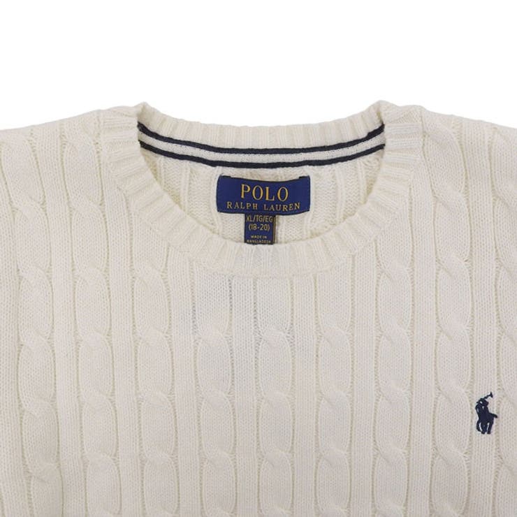 Riverall RALPH LAUREN ラルフローレン ニット セーター 長袖 USボーイズ メンズ レディース L(14-16) コットン ホワイト C CORE 323702674024LWH RALPH LAUREN トップス 3