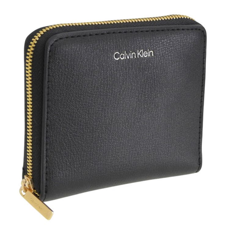 Riverall CALVIN KLEIN カルバンクライン 財布 レディース 二つ折り財布 ブラック FOIL LOGO SQUARE ZIP AROUND LV04F1120G-BKCN CALVIN KLEIN 財布
