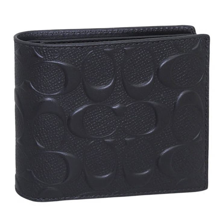 Riverall COACHコーチ 財布 メンズ 二つ折り財布 アウトレット 札入れ 小銭入れなし レザー ブラック 3 IN 1 SIG LEATHER CR957BLK COACH 財布