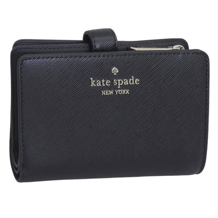 Riverall KATE SPADE ケイトスペード 財布 レディース 二つ折り財布 アウトレット レザー ブラック WALLETS MED COMBIFLD KN752-001 KATE SPADE 財布