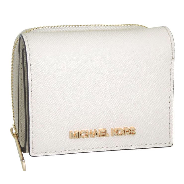 Riverall MICHAEL KORS マイケルコース 財布 レディース 二つ折り財布 アウトレット レザー ホワイト 35H9GTVZ5L-171 MICHAEL KORS 財布