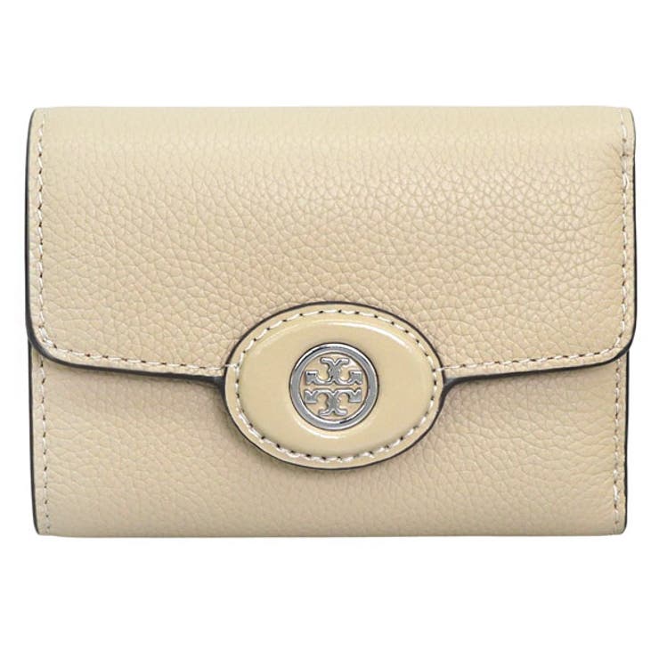 Riverall TORY BURCH トリーバーチ 財布 レディース 三つ折り財布 アウトレット レザー ベージュ ROBINSON PEBBLED SMALL WALLET 165002-200 TORY BURCH 財布 2